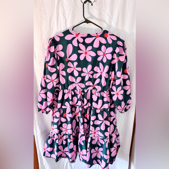 Leota Zariah Empire Waist Mini Dress 2X Floral Cotton Pockets - Picture 3 of 10